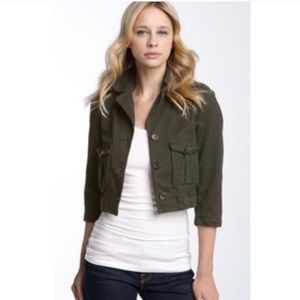 James Perse Cropped Military Jacket Olive